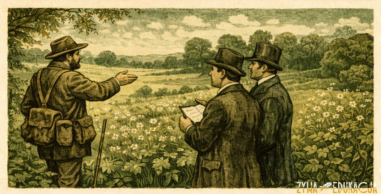 Przyrodnik tłumaczy urzędnikom walory środowiska przyrodniczego przed inwestycją.